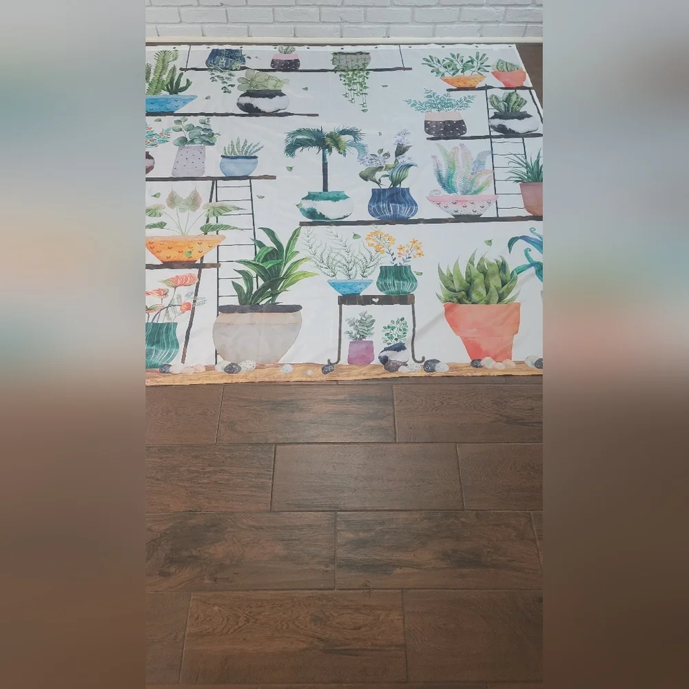 Colorful Plant Print Tapestry